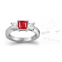 Stylish Classical: Elegant Ruby Diamond Engagement Rings