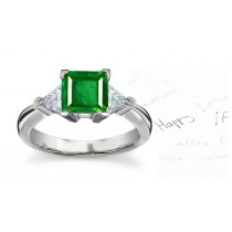 Dramatic: Emerald & Diamond Designer Engagement Ring