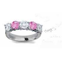 Pink Sapphire Diamond Wedding Rings
