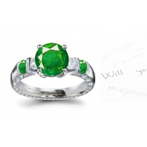 Designer Diamond & Emerald Five Stone Ring