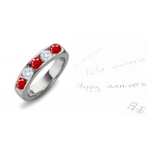 Diamond & Ruby Wedding Rings Anniversary Bands