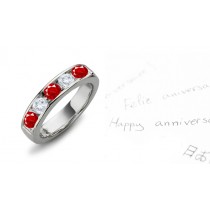 Diamond & Ruby Wedding Rings Anniversary Bands