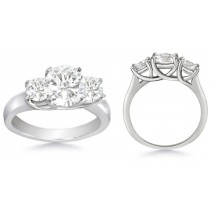 Diamond Engagement Ring: Present Three Stone Jewelry (Rings with Three Round Diamonds) Rings in Platinum & 14K White Yellow Gold. 