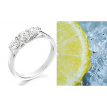 Unique Diamond Ring: Three-Stone (Ring with Three Round Diamonds) Rings in Platinum & 14K White Yellow Gold. 