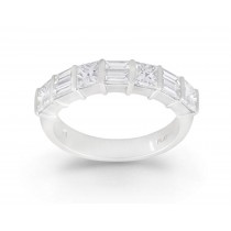 Platinum Baguette and Princess Cut Diamond Eternity Ring