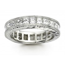 Platinum Channel Set Princess Cut Ring