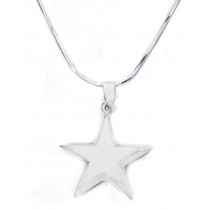 Platinum star pendant with platinum pendant chain