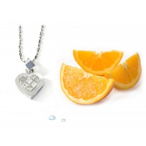 Platinum diamond heart pendant with platinum chain