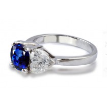 Special Stones: Discover Fine Deep Blue Sapphire & Brilliant Blazing Clarity Diamonds Ring in 18k White Gold & Platinum