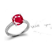 Latest French Styles: French Micropave & Halo Ruby Gemstone & Diamond Ring For You To Cherish Foreveri
