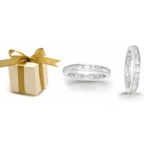 Platinum Bagguette Round Diamond Eternity Rings