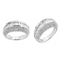 Platinum Channel Set Bagguette Round Diamonds Ring