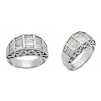 Platinum Channel Set Thirty Bagguette Diamonds Ring