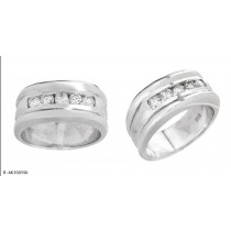 Platinum Channel Set Five Diamonds Ring