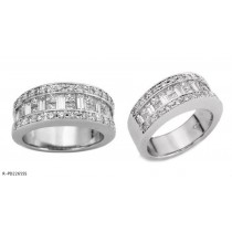 Platinum Bagguette Round Diamonds Ring