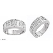 Platinum Bagguette Princess Cut Diamonds Ring