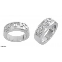 Platinum Bagguette Princess Cut Diamonds Ring