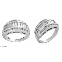 Platinum Channel Set Bagguette Round Diamonds Ring