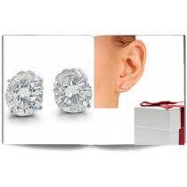 Platinum Studs with Round Diamonds.