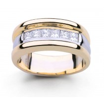 Platinum Channel Set Princess Cut Diamond Ring