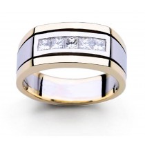  Platinum Princess Cut Diamond Band 