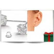 14K White Gold Studs with Round Diamonds.