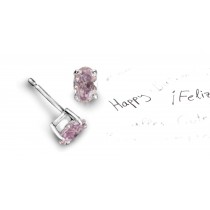 NEWEST Colored Diamonds Designer Collection - Pink Colored Diamonds & White Diamonds Oval Pink Diamond Earrings Available in Platinum or Gold Settings