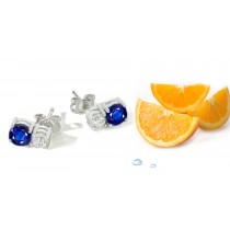 Sapphire Earrings: Platinum & Gold Sapphire Diamond Earrings