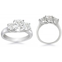 Diamond Anniversary Rings: Three Stone (Three Round Diamonds) Ring in Platinum