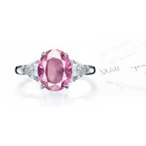 Superlative Pink Sapphire & Fancy Diamond Engagement Ring Availability: In stock