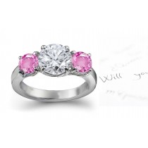 Classic: Pink Sapphire & Diamond Designer Engagement Ring