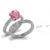 Stylish: Antique Hand Engraved Lively Pink Sapphire Diamond Designer Engagement Ring