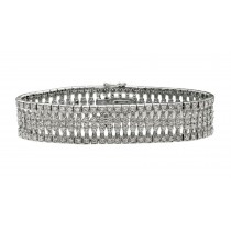 View Open Filigree Antiue Style Diamond Bracelet.