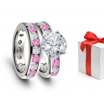 Glittering: 'Must Have' Romantic Pink Sapphire Diamond Engagement & Wedding Rings