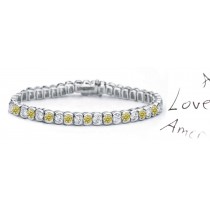 Premier Colored Diamonds Designer Collection - Yellow Colored Diamonds & White Diamonds Fancy Yellow Diamond Bracelet