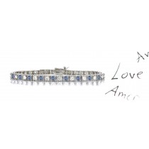 Premier Colored Diamonds Designer Collection - Blue Colored Diamonds & White Diamonds Fancy Blue Diamond Bracelet