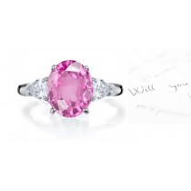Brilliant Pink Sapphire & Fancy Diamond Engagement Ring Availability: In stock