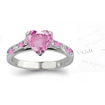 Prato Magno Gallery: Heart Ladies Pink Diamond & Sapphire Engagement Ring in Gold Ring 