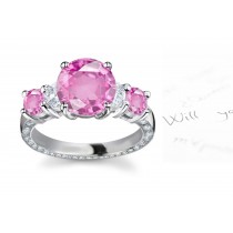 Journey of Faith: 5 Stone Round Regal Sapphire & White Diamond Engagement Ring
