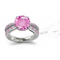 Split Shank Design Regal Sapphire & White Diamond Ring in Platinum