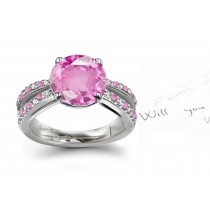 Split Shank Design Regal Sapphire & White Diamond Ring in Platinum