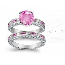 A timeless, design with a deep pink 1.0 carat Popular Sapphire & halo of well-cut White Diamonds sapphires