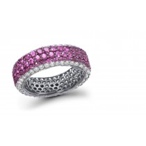 Noble Sapphire White Diamond eternity band, Crafted in Platinum & Gold