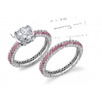 Amazing, High-Quality Tradional Sapphire & White Diamond Bridal Set in Platinum