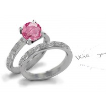 Stylish: Antique Hand Engraved Pink Sapphire Diamond Ring