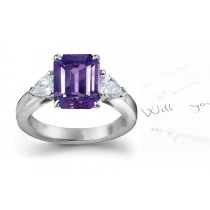 Fine Deep Purple Diamond & Sapphire Ring