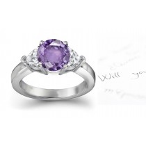 Fine Deep Purple Diamond & Sapphire Ring