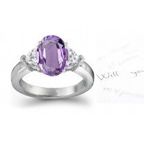 Fine Deep Purple Sapphire Diamond Ring