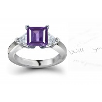 Fine Deep Purple Sapphire Diamond Ring