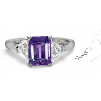 Fine Deep Purple Sapphire Fancy Diamond Engagement Ring